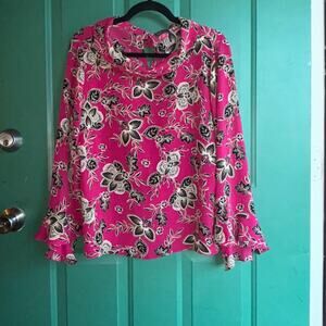 Vince Camuto medium Floral Pink Blouse like new
